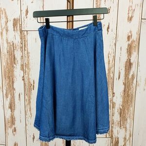 Tina Jo Anthropologie Semi Circle Skirt Denim